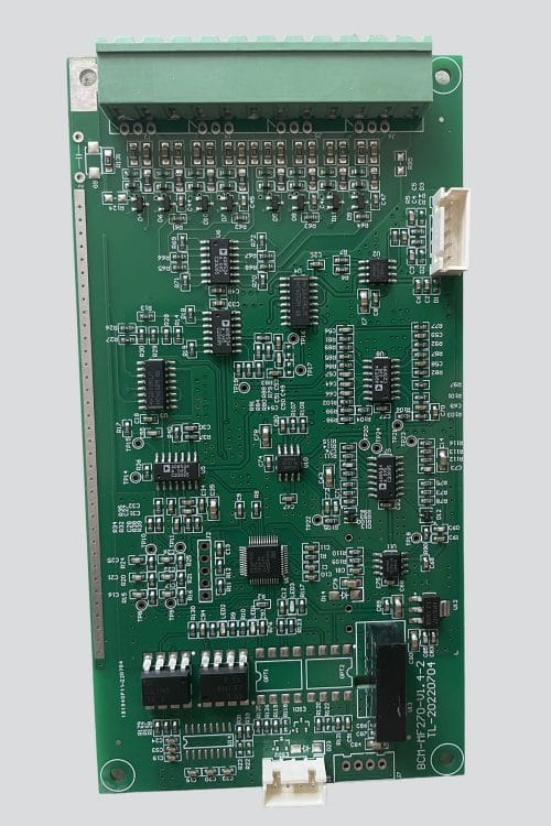 iBodyinfo BCM-MF270 八电极双频测量模块 - 电路板正面视图，展示其为商用体脂秤设计的核心电路。