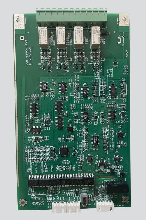 iBodyinfo BCM-MF570 八电极四频测量模块的正面视图，展示其为医疗级人体成分分析仪设计的精密电路。